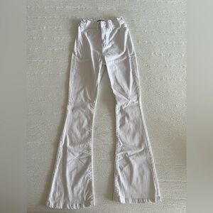 Fashion Nova White High-Waisted Flare Jeans